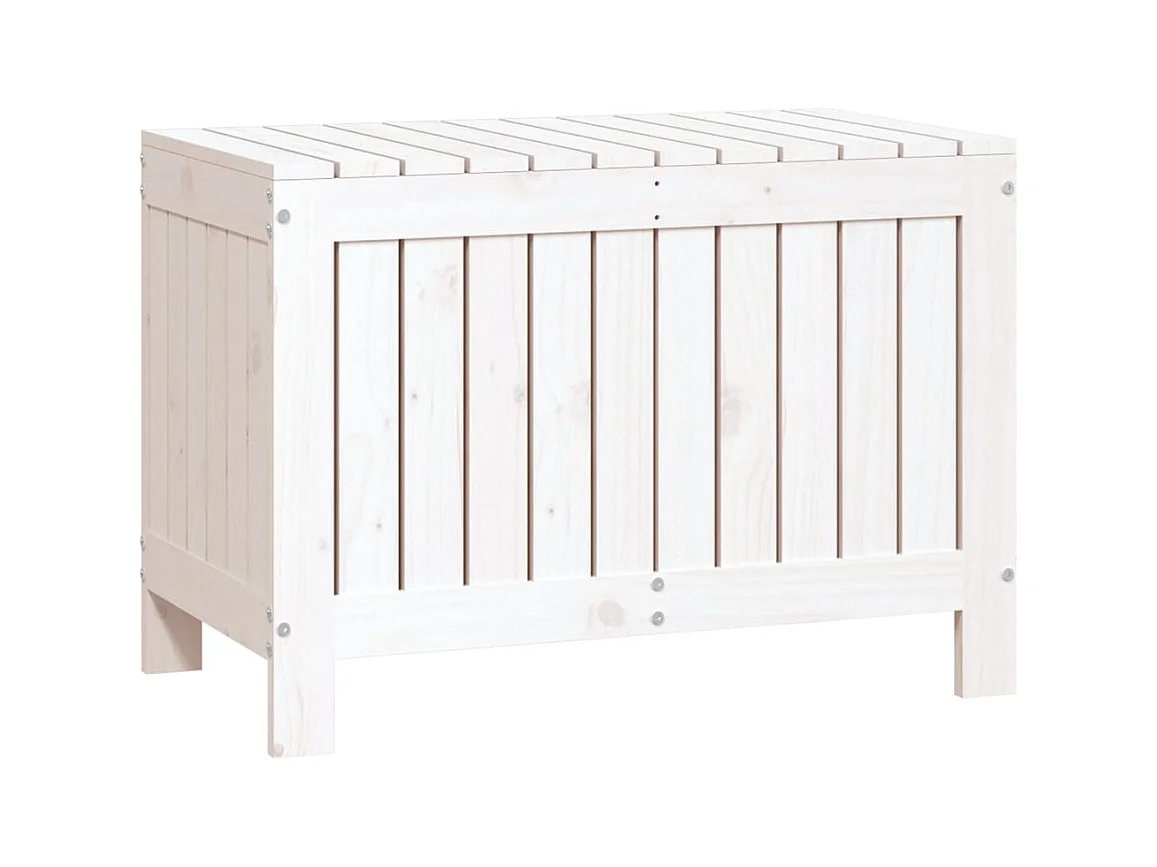 Lorionor  Boîte de rangement de jardin Blanc 76x42,5x54 cm Bois de pin