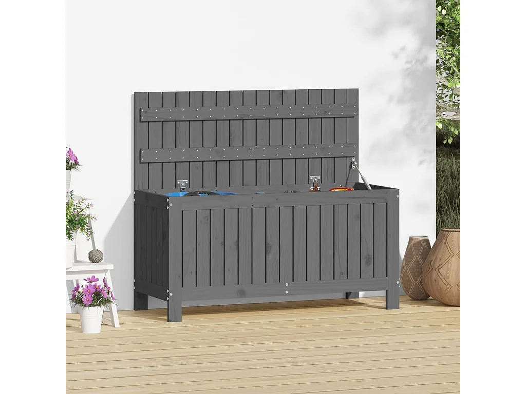 Hara  Boîte de rangement de jardin Gris 108x42,5x54 cm Bois de pin