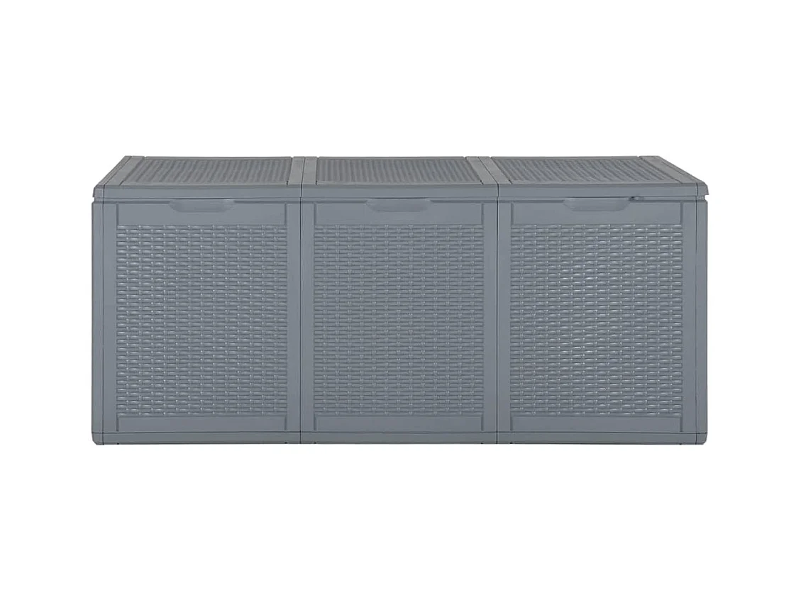 Drumkeeran  Boîte de rangement de jardin gris PP rotin 270 L