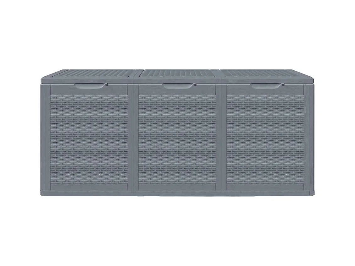 Drumkeeran  Boîte de rangement de jardin gris PP rotin 270 L