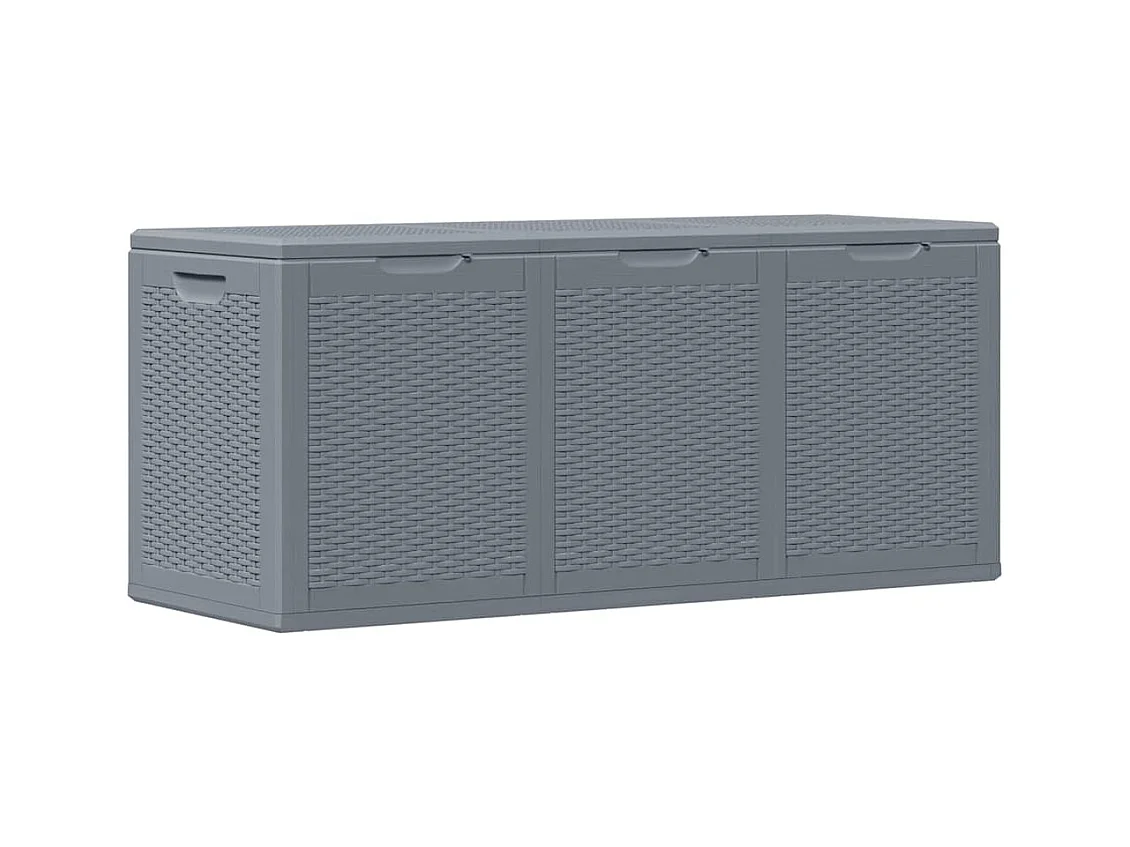 Drumkeeran  Boîte de rangement de jardin gris PP rotin 270 L