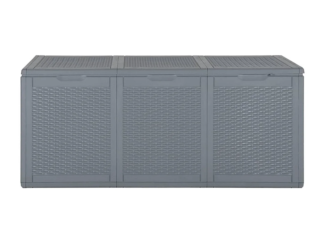 Drumkeeran  Boîte de rangement de jardin gris PP rotin 270 L
