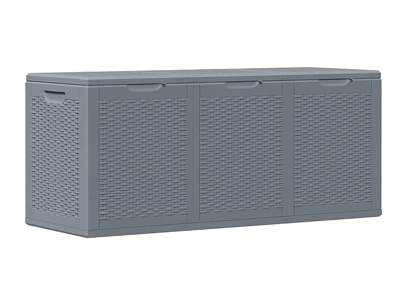 Drumkeeran  Boîte de rangement de jardin gris PP rotin 270 L