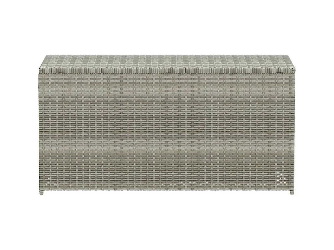 Dorian  Caja de almacenaje de jardín ratán sintético gris 100x50x50 cm