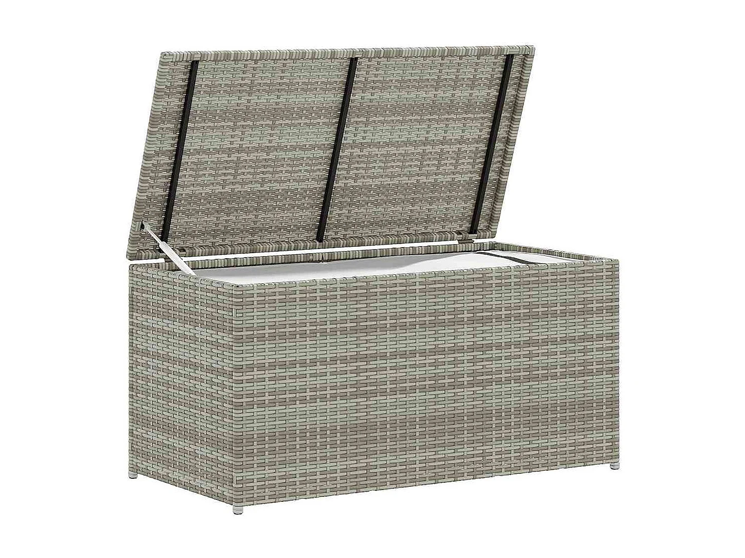 Dorian  Boîte de rangement de jardin résine tressée 100x50x50 cm gris