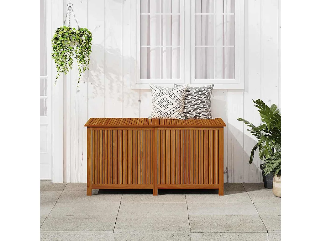 Lioen  Caja de almacenaje de jardín madera maciza acacia 150x80x75 cm