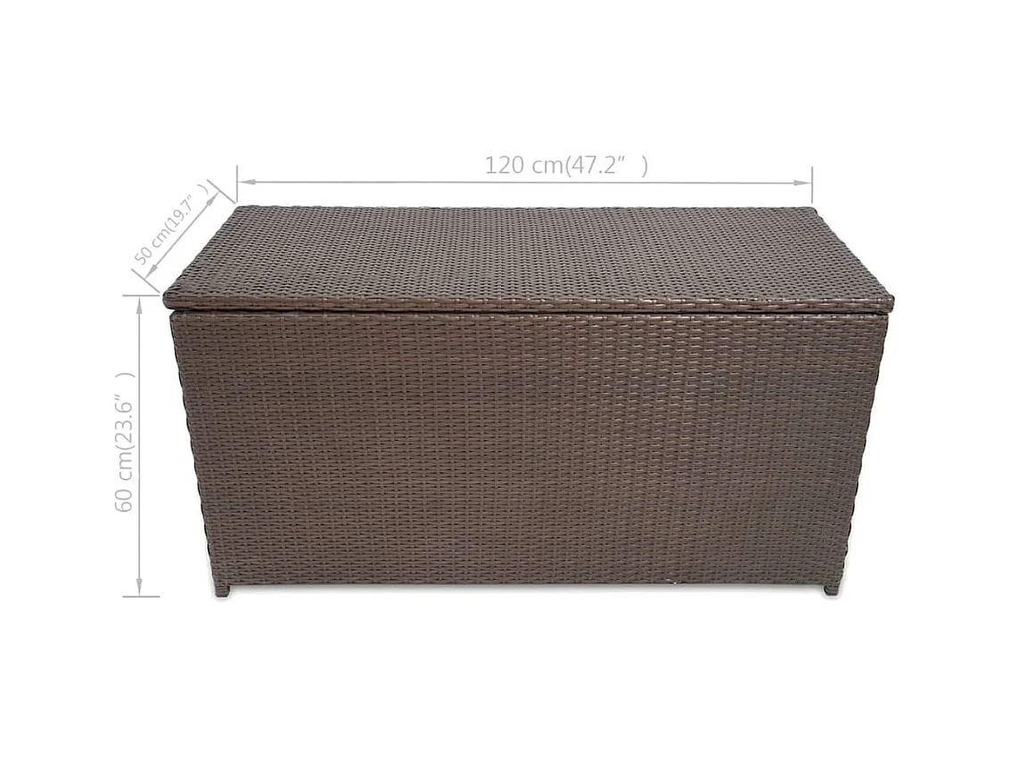 Gryris  Boîte de rangement de jardin marron 120x50x60 cm résine tressée