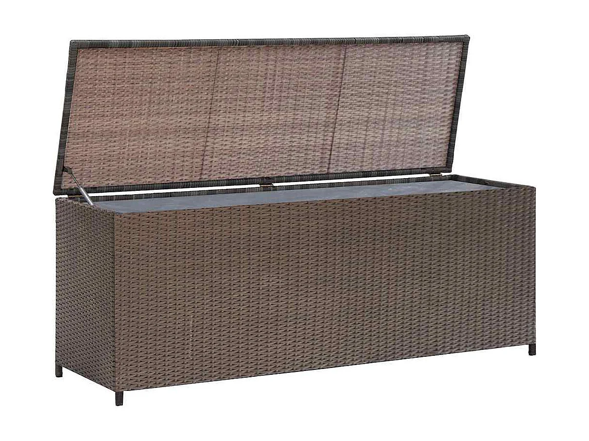 Gryris  Boîte de rangement de jardin marron 120x50x60 cm résine tressée