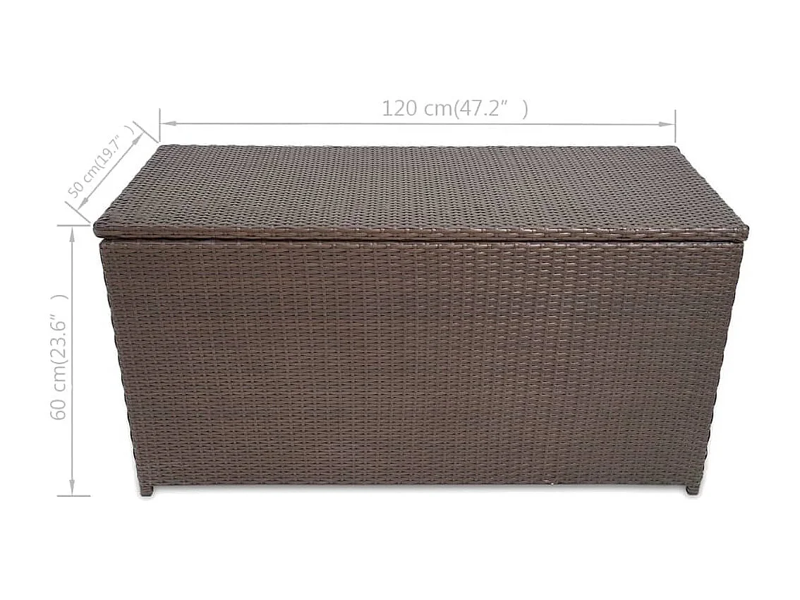 Gryris  Boîte de rangement de jardin marron 120x50x60 cm résine tressée