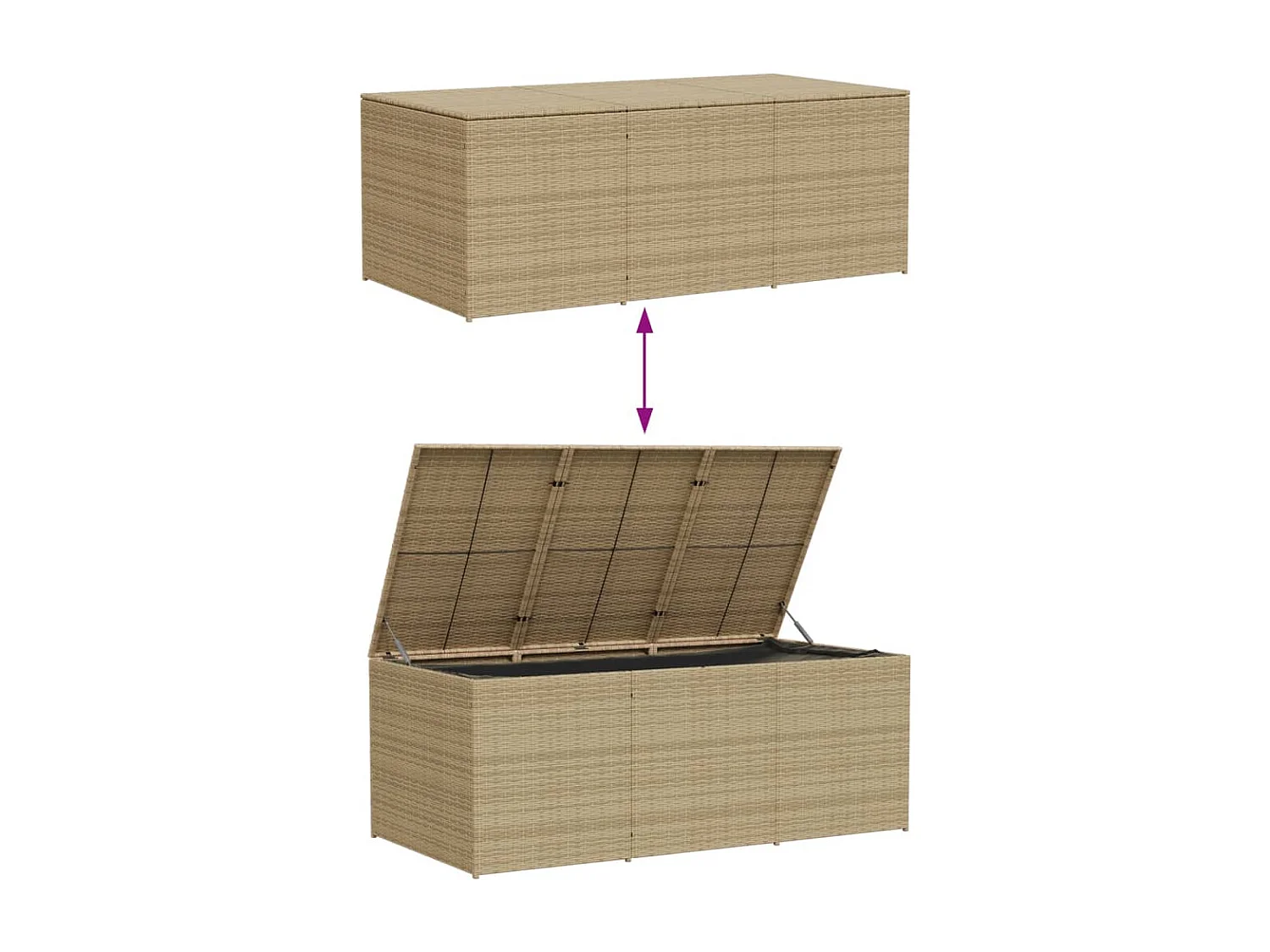 Dorian  Tuinbox 984 L poly rattan gemengd beige