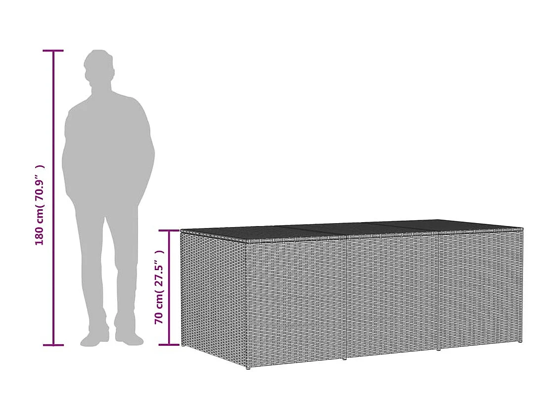 Dorian  Tuinbox 984 L poly rattan gemengd beige