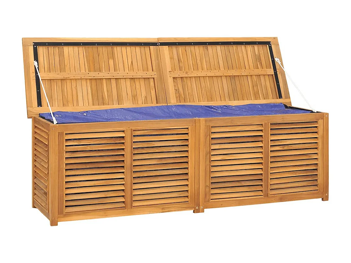 Neel  Caja de almacenaje de jardín con bolsa teca maciza 175x50x55 cm