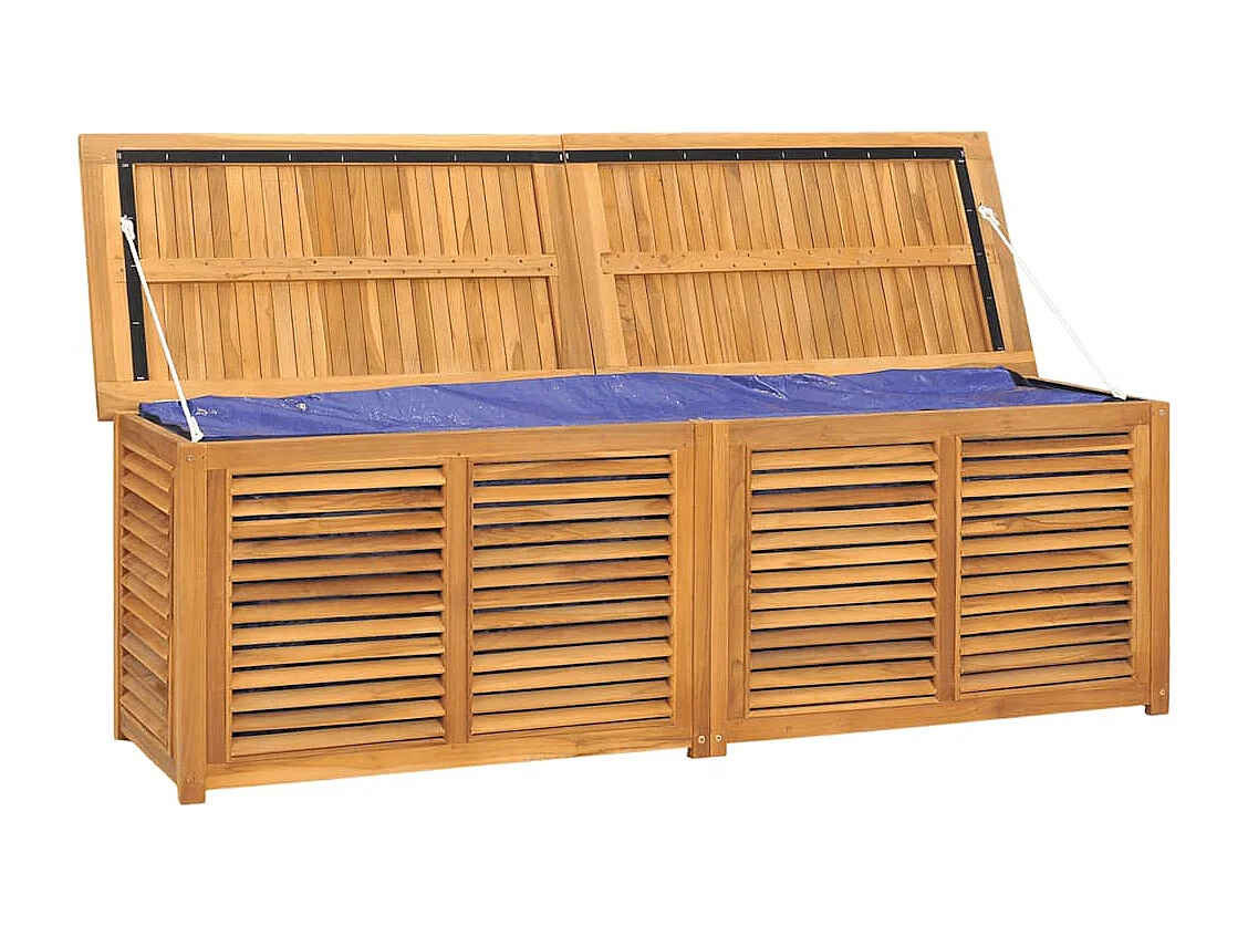 Neel  Caja de almacenaje de jardín con bolsa teca maciza 175x50x55 cm