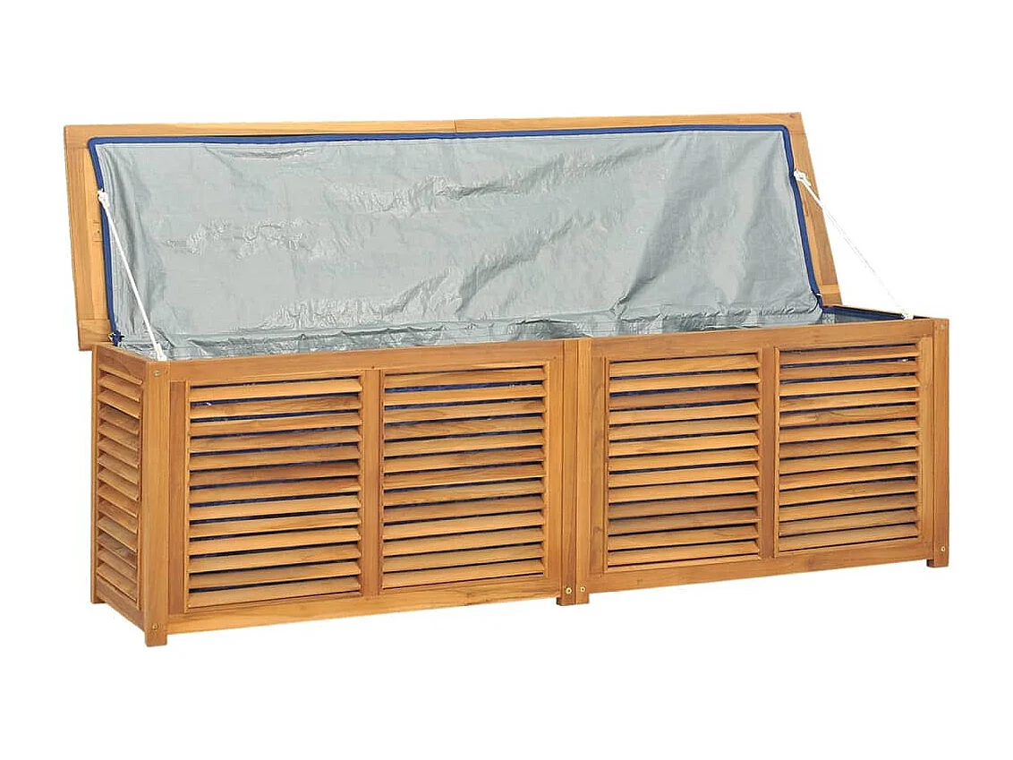 Neel  Caja de almacenaje de jardín con bolsa teca maciza 175x50x55 cm