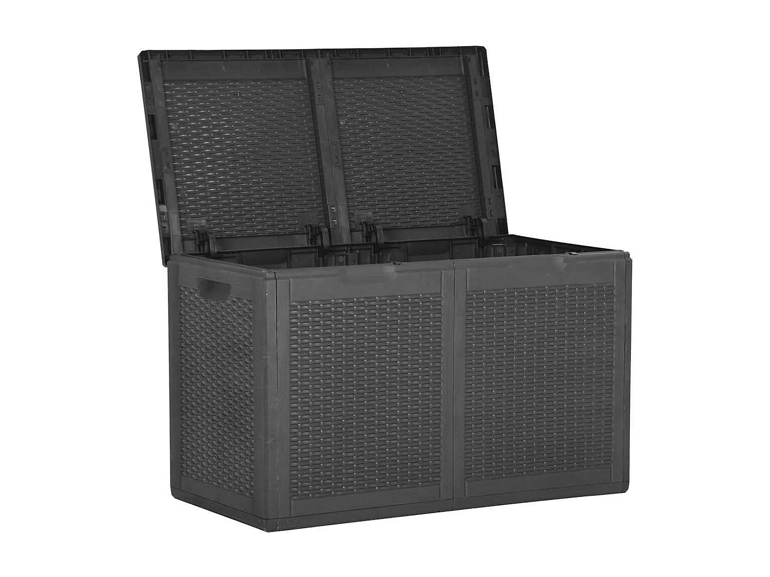 Drumkeeran  Boîte de rangement de jardin 180 L Noir PP Rotin