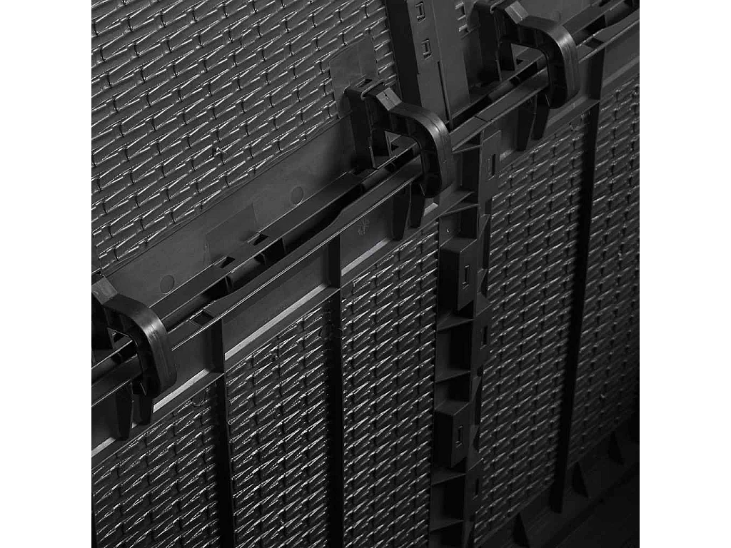 Drumkeeran  Boîte de rangement de jardin 180 L Noir PP Rotin