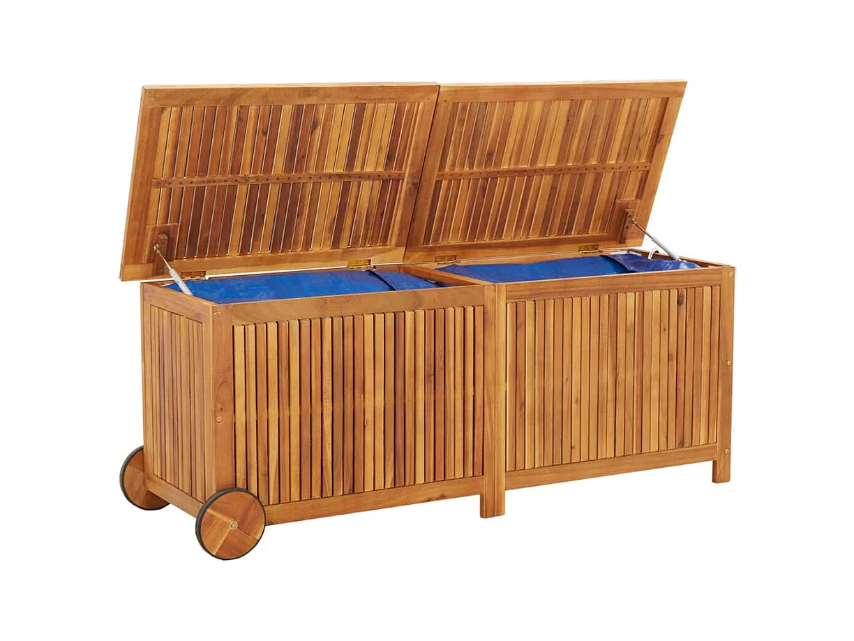 Rautavaara  Boîte de rangement de jardin avec roues 150x50x58cm bois acacia