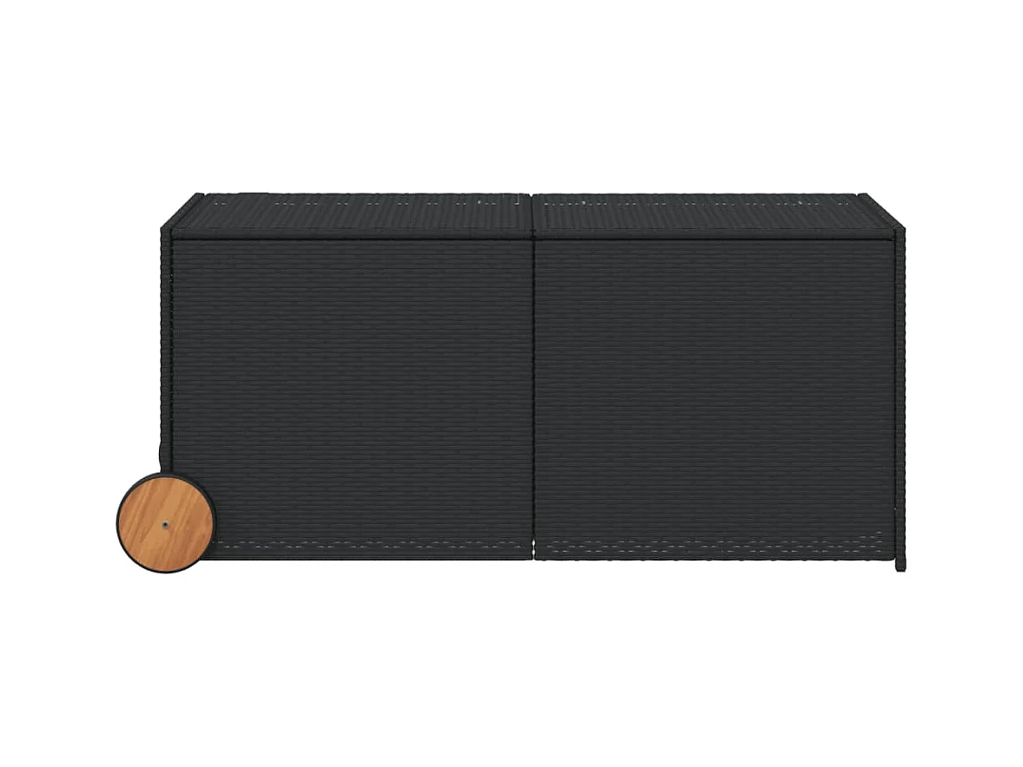 Dorian  Boîte de rangement de jardin et roues noir 283L résine tressée