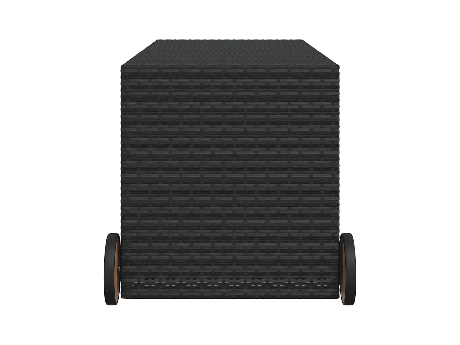 Dorian  Boîte de rangement de jardin et roues noir 283L résine tressée