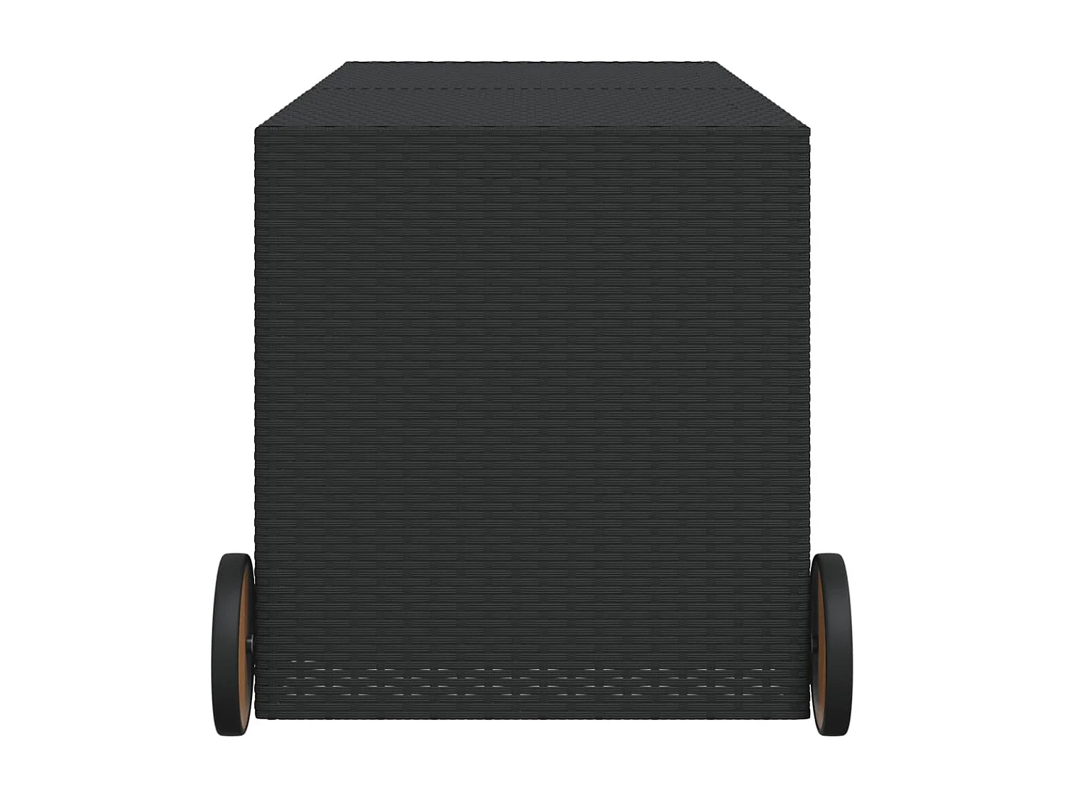 Dorian  Boîte de rangement de jardin et roues noir 283L résine tressée