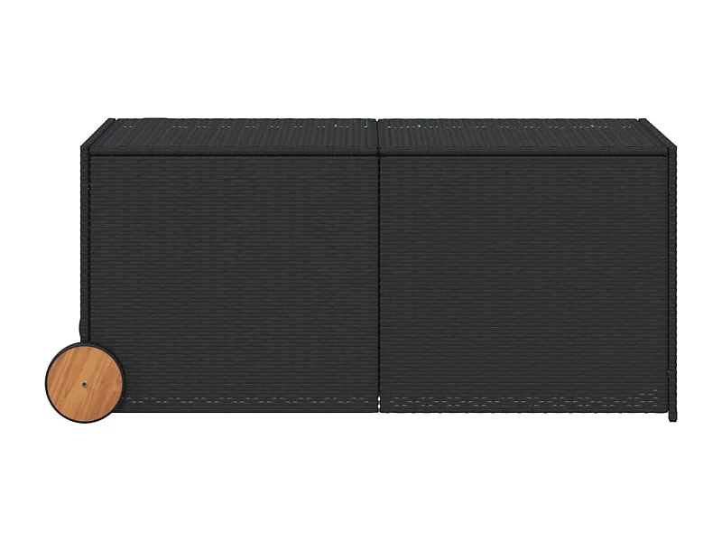 Dorian  Boîte de rangement de jardin et roues noir 283L résine tressée
