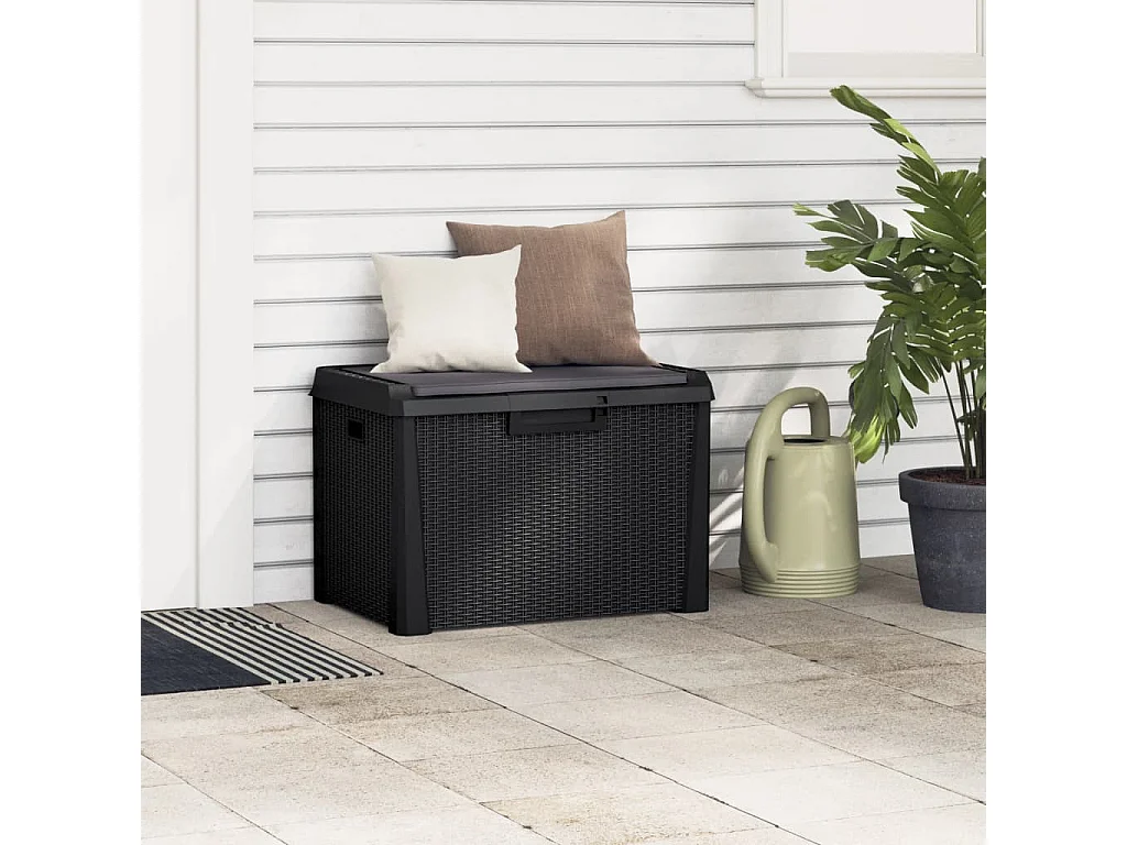 Ladue  Boîte de rangement jardin coussin de siège anthracite 125 L PP