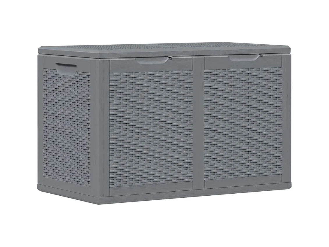 Drumkeeran  Boîte de rangement de jardin gris PP rotin 180 L