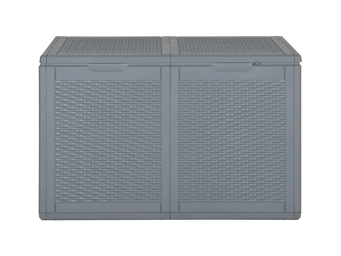 Drumkeeran  Boîte de rangement de jardin gris PP rotin 180 L