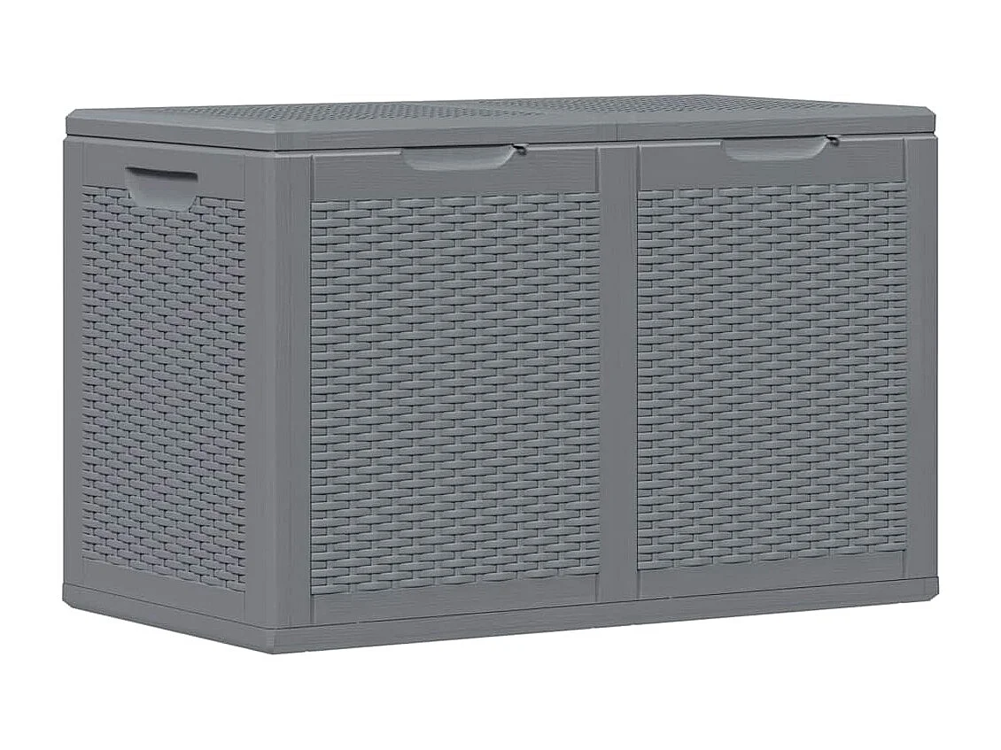Drumkeeran  Boîte de rangement de jardin gris PP rotin 180 L