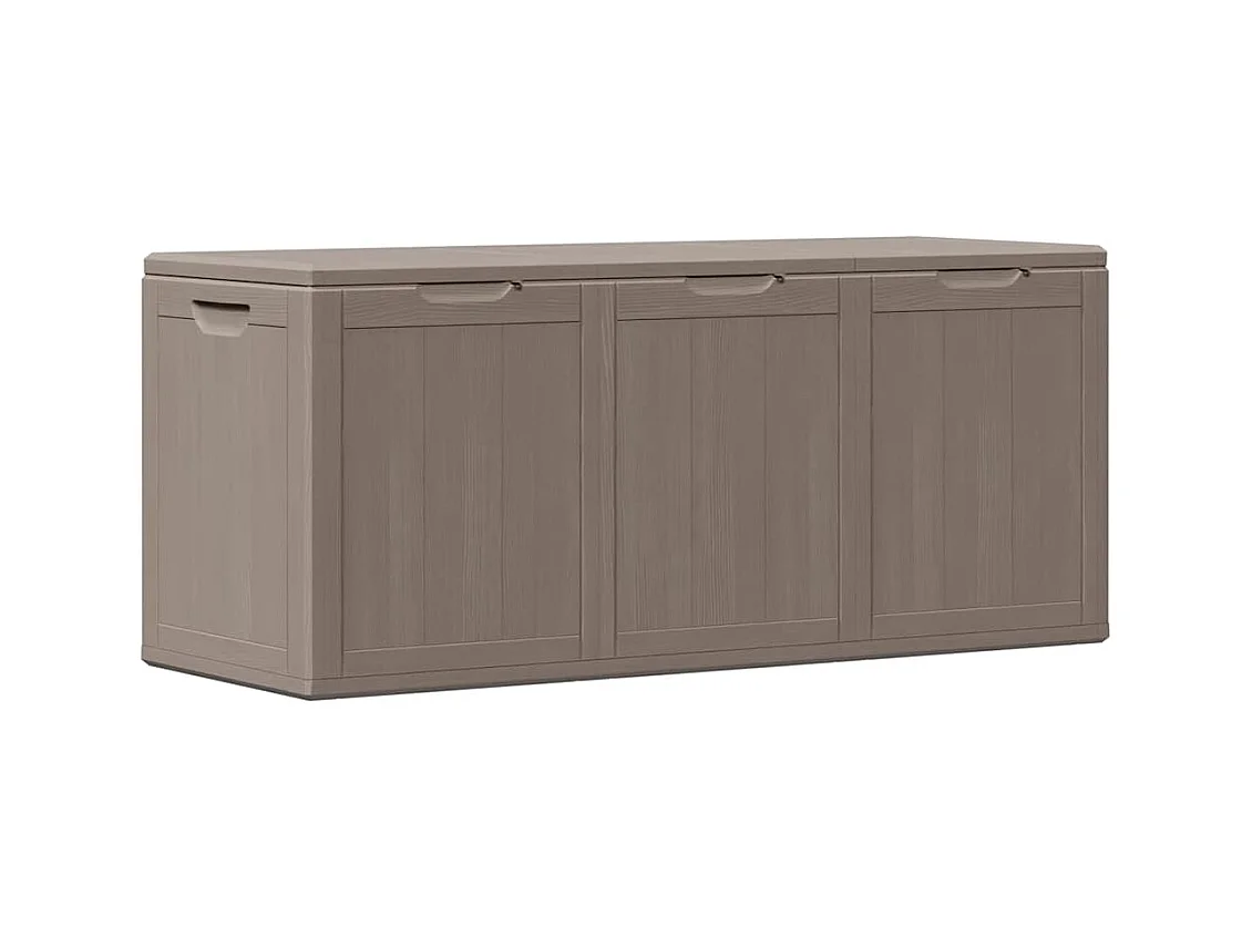 Drumkeeran  Boîte de rangement de jardin 270 L Marron PP aspect bois
