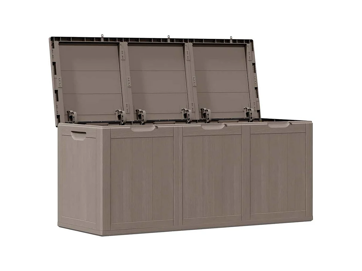 Drumkeeran  Boîte de rangement de jardin 270 L Marron PP aspect bois