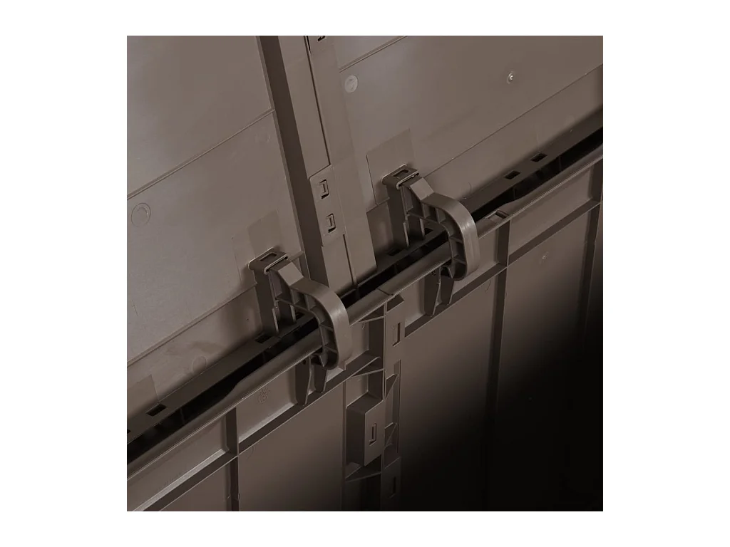 Drumkeeran  Boîte de rangement de jardin 270 L Marron PP aspect bois