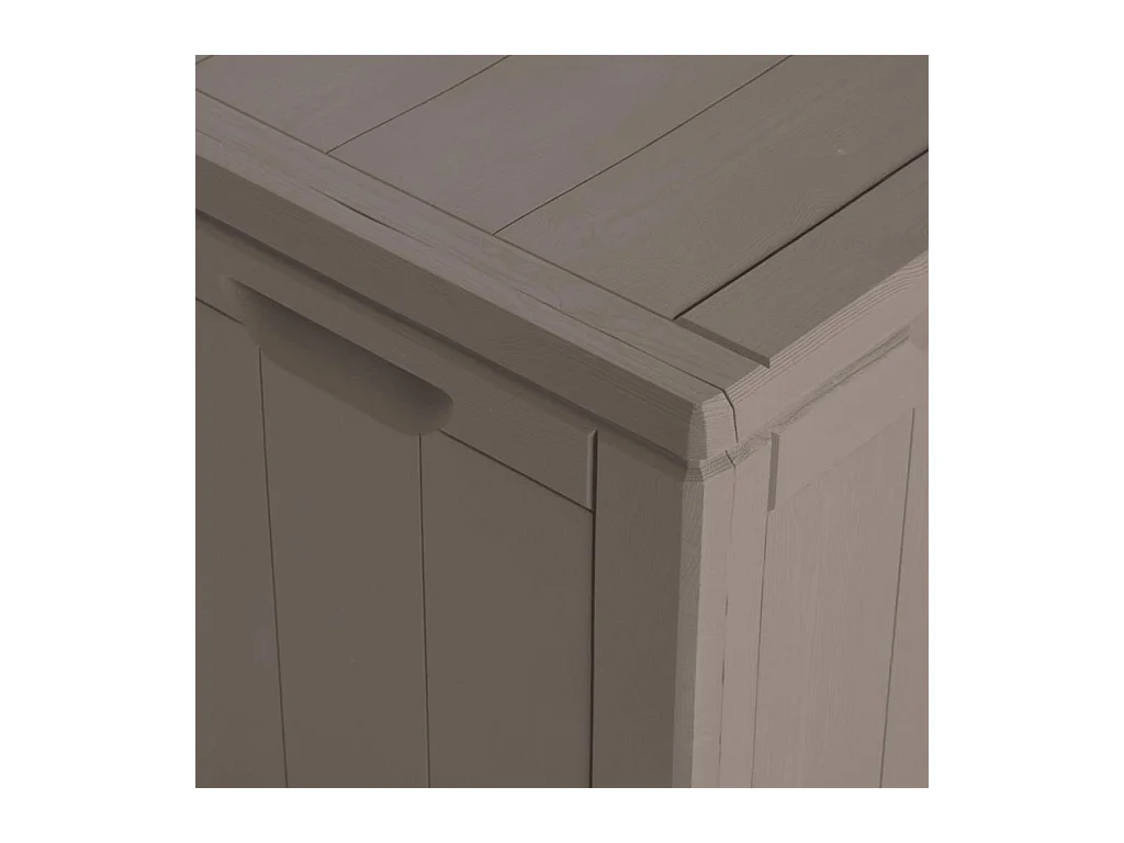 Drumkeeran  Boîte de rangement de jardin 270 L Marron PP aspect bois