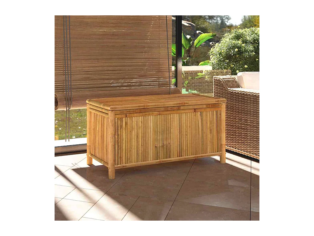 Nylla  Caja de almacenaje de jardín bambú 110x52x55 cm