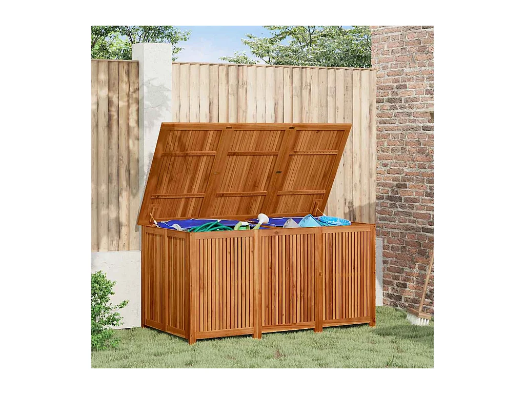 Frederique  Boîte de rangement de jardin 150x80x75 cm bois massif d'acacia