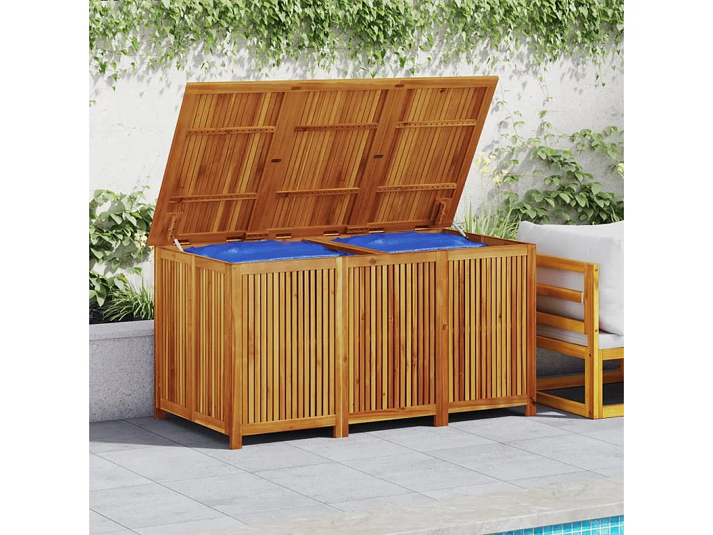 Frederique  Boîte de rangement de jardin 150x80x75 cm bois massif d'acacia