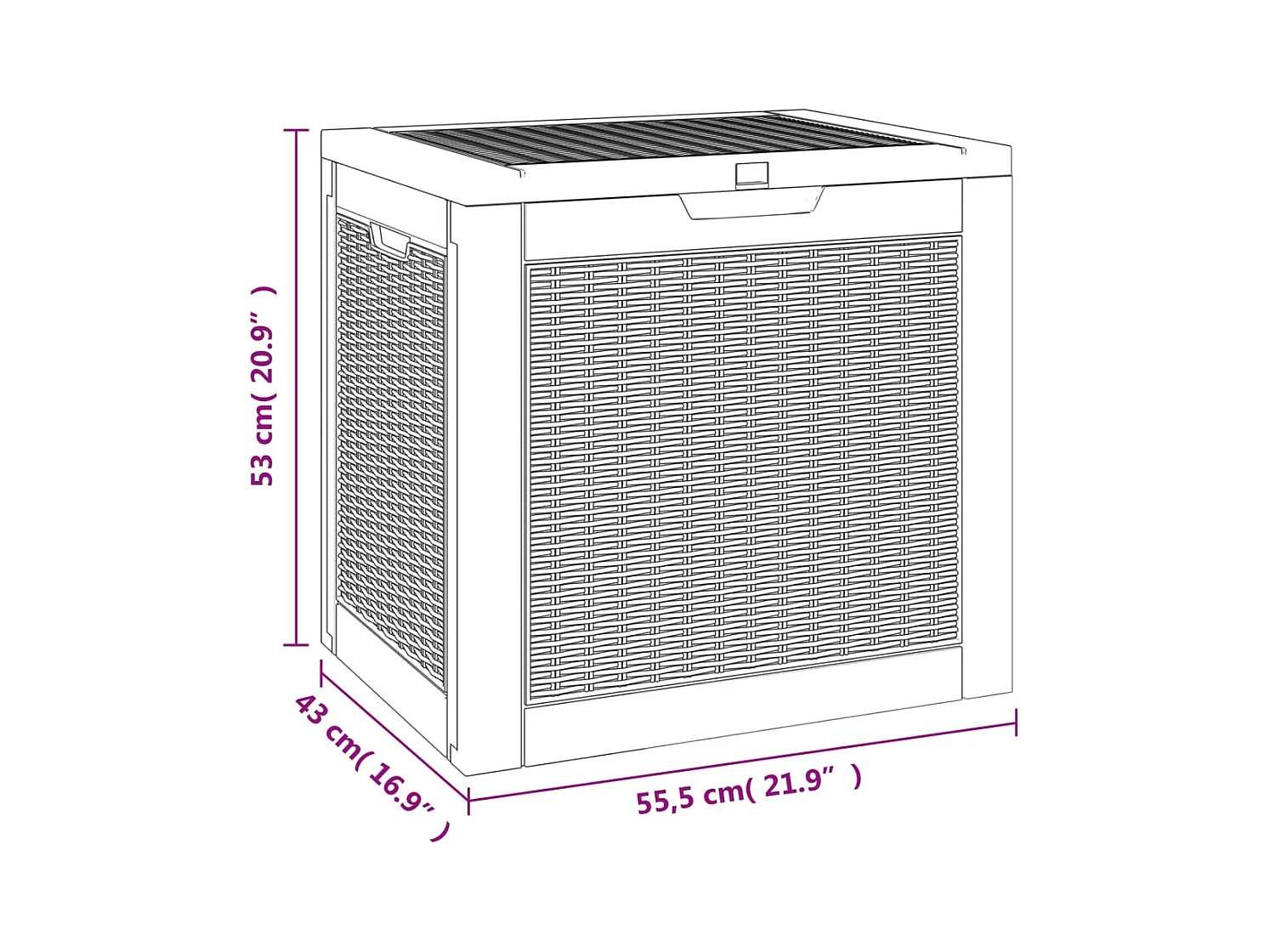 Indar  Boîte de stockage de jardin noir 55,5x43x53 cm polypropylène