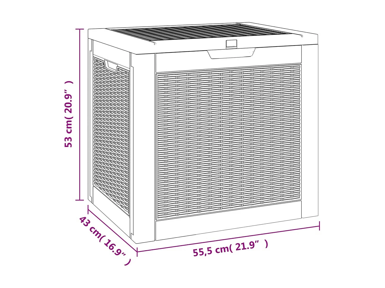 Indar  Boîte de stockage de jardin noir 55,5x43x53 cm polypropylène