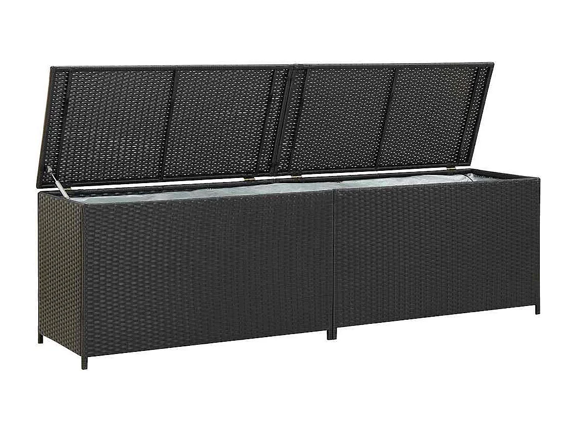 Dorian  Tuinbox 200x50x60 cm poly rattan zwart