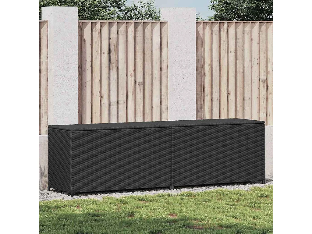 Dorian  Tuinbox 200x50x60 cm poly rattan zwart