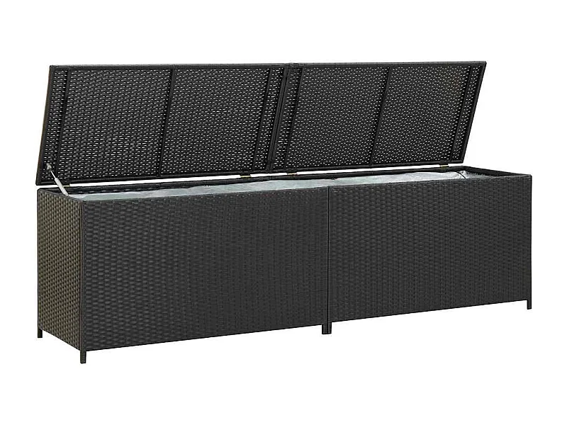 Dorian  Tuinbox 200x50x60 cm poly rattan zwart