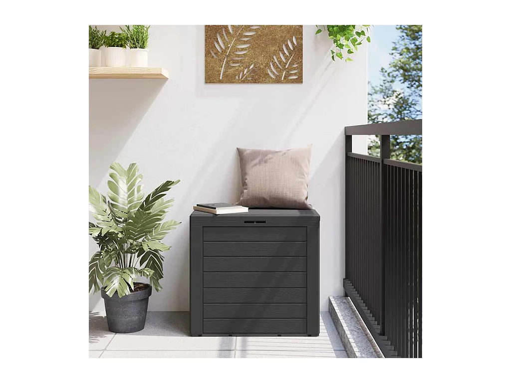 Cagnes-sur-Mer  Boîte de stockage jardin Anthracite 58,5x46x55 cm Polypropylène