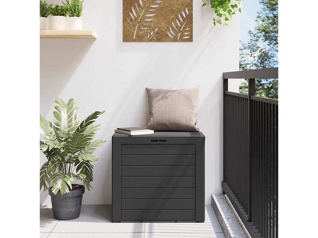 Cagnes-sur-Mer  Boîte de stockage jardin Anthracite 58,5x46x55 cm Polypropylène