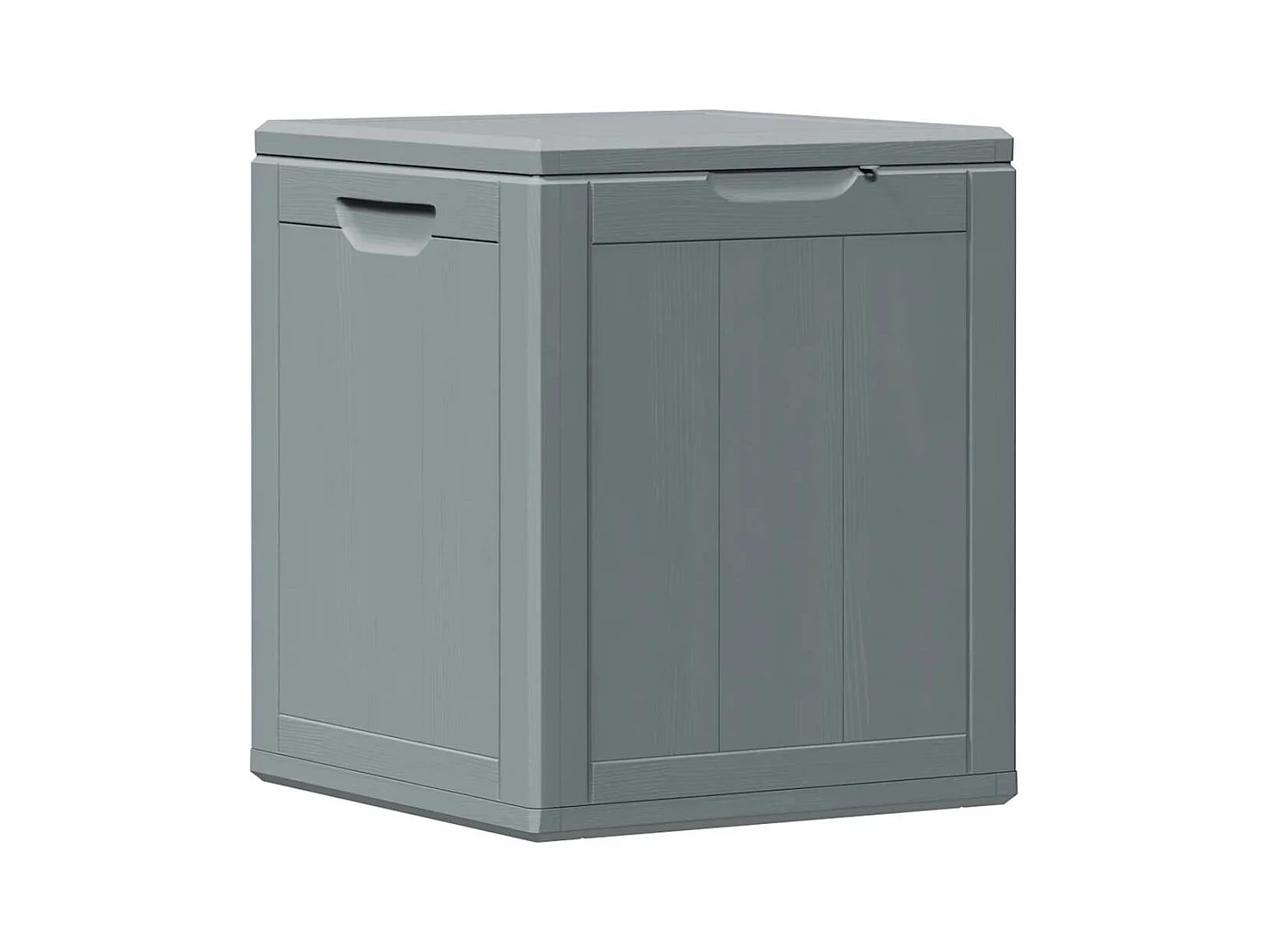 Drumkeeran  Boîte de rangement de jardin 90 L Gris PP aspect bois