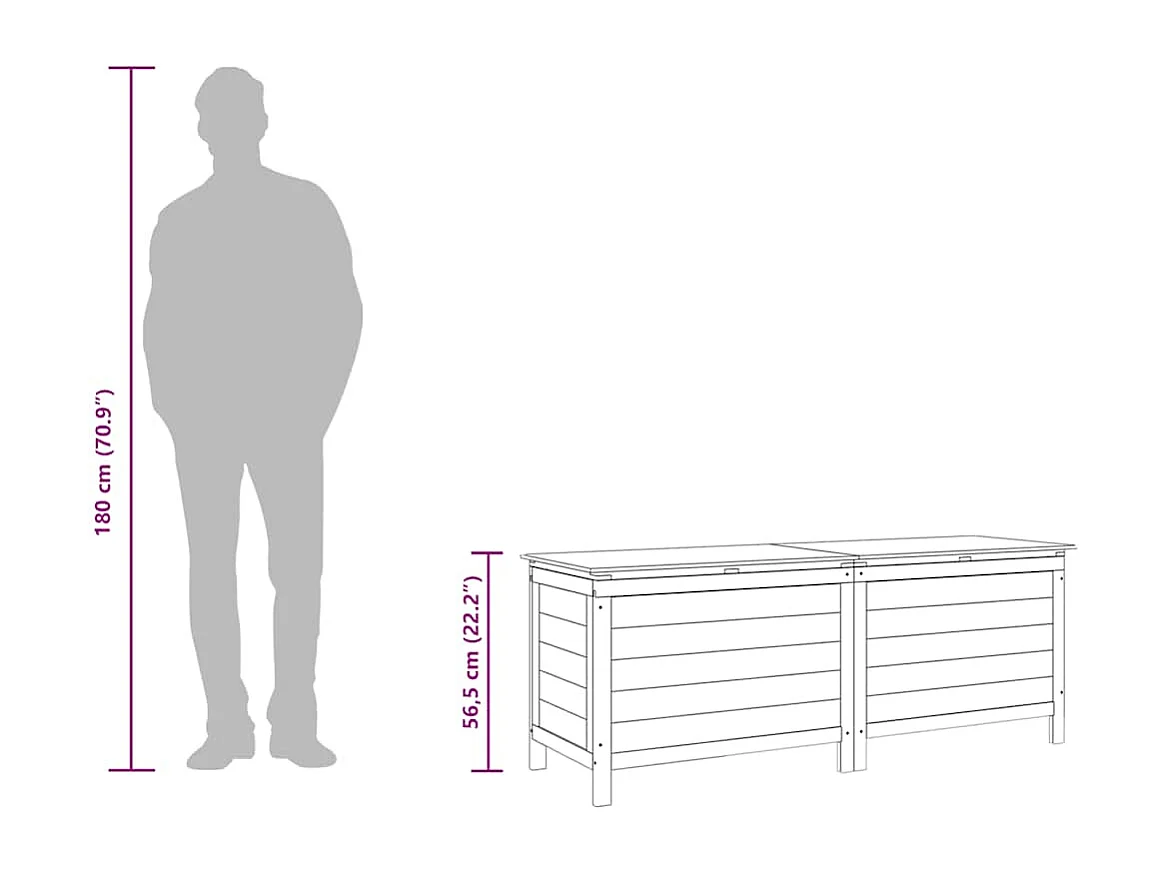 Reinald  Boîte de rangement de jardin anthracite bois massif sapin