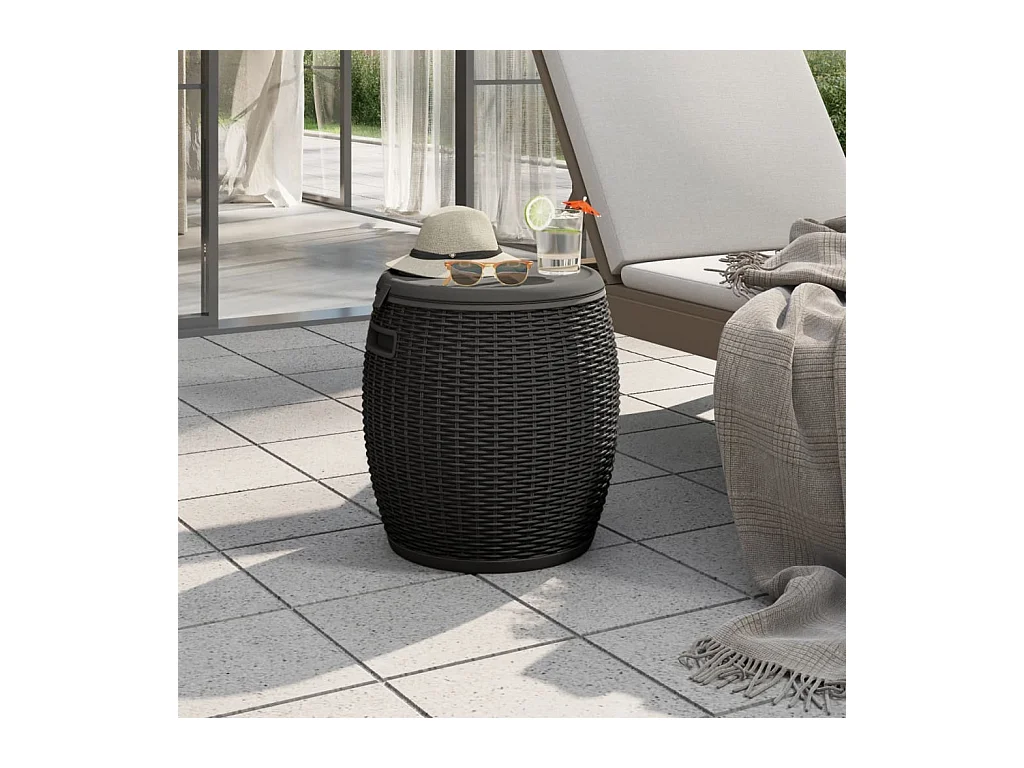 Gyrth  Boîte de rangement de jardin 4 en 1 noir polypropylène