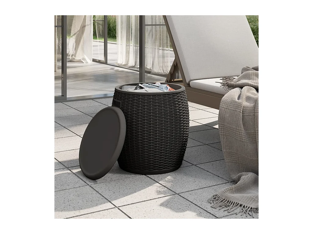 Gyrth  Boîte de rangement de jardin 4 en 1 noir polypropylène