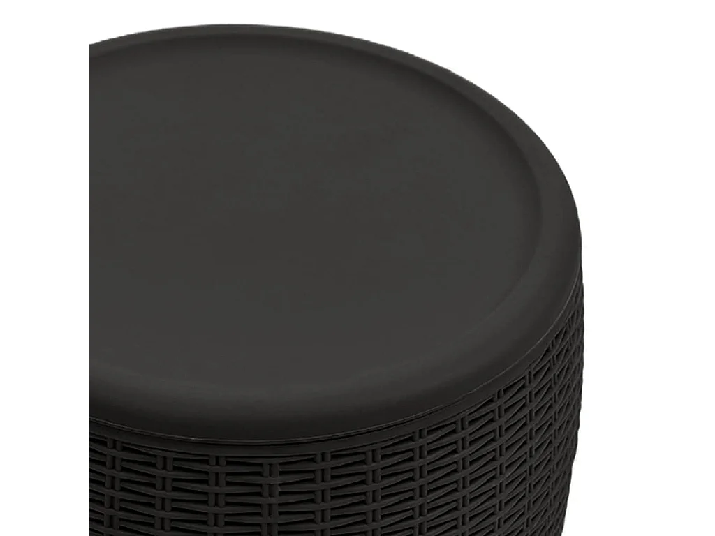 Gyrth  Boîte de rangement de jardin 4 en 1 noir polypropylène