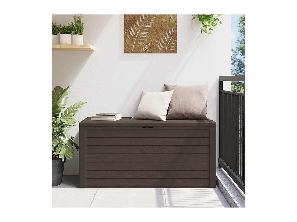 Cagnes-sur-Mer  Boîte de rangement de jardin Marron 116x44x55 cm