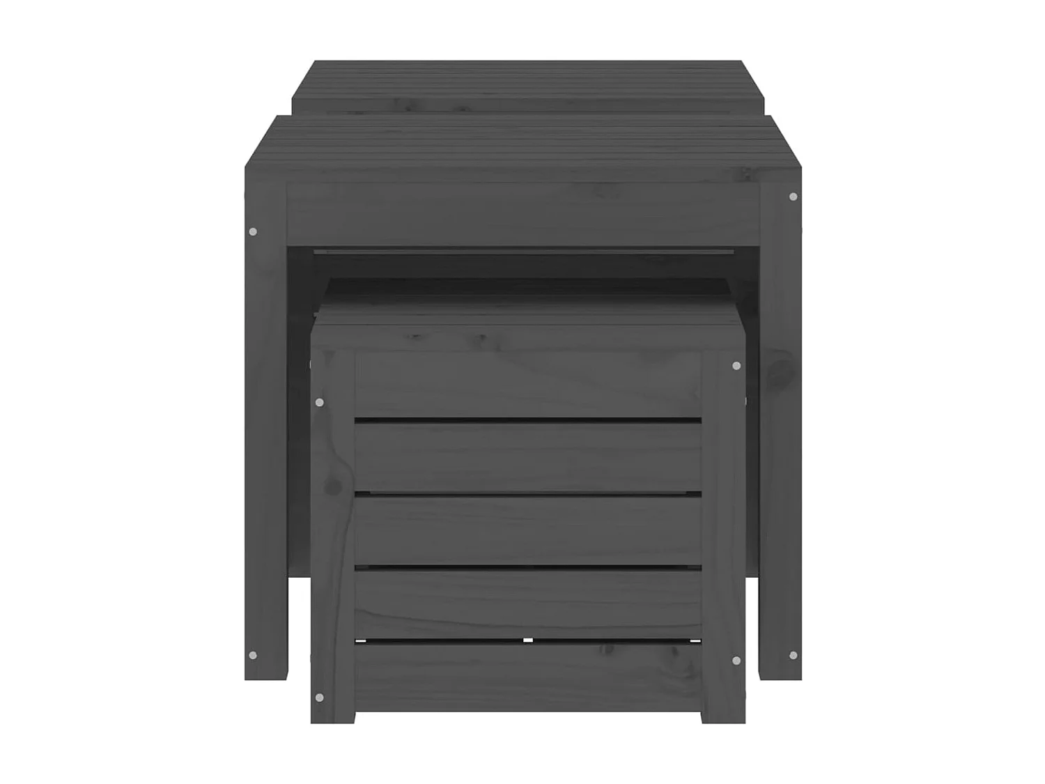 Violeta  3-delige Tuinboxset massief grenenhout grijs